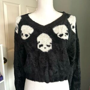 Black Skull Halloween Soft Sweater
